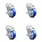 Service Caster 4 Inch Blue Polyurethane Wheel Swivel Bolt Hole Caster Set with Brake SCC SCC-BH20S414-PPUB-BLUE-TLB-4 - alternate 1